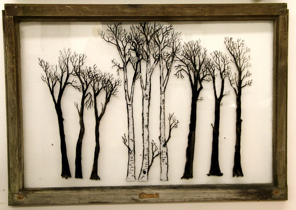 1024x727 Found In Ithaca Treescapes Reverse Painting On Old Window By - Mark Johnson Painting