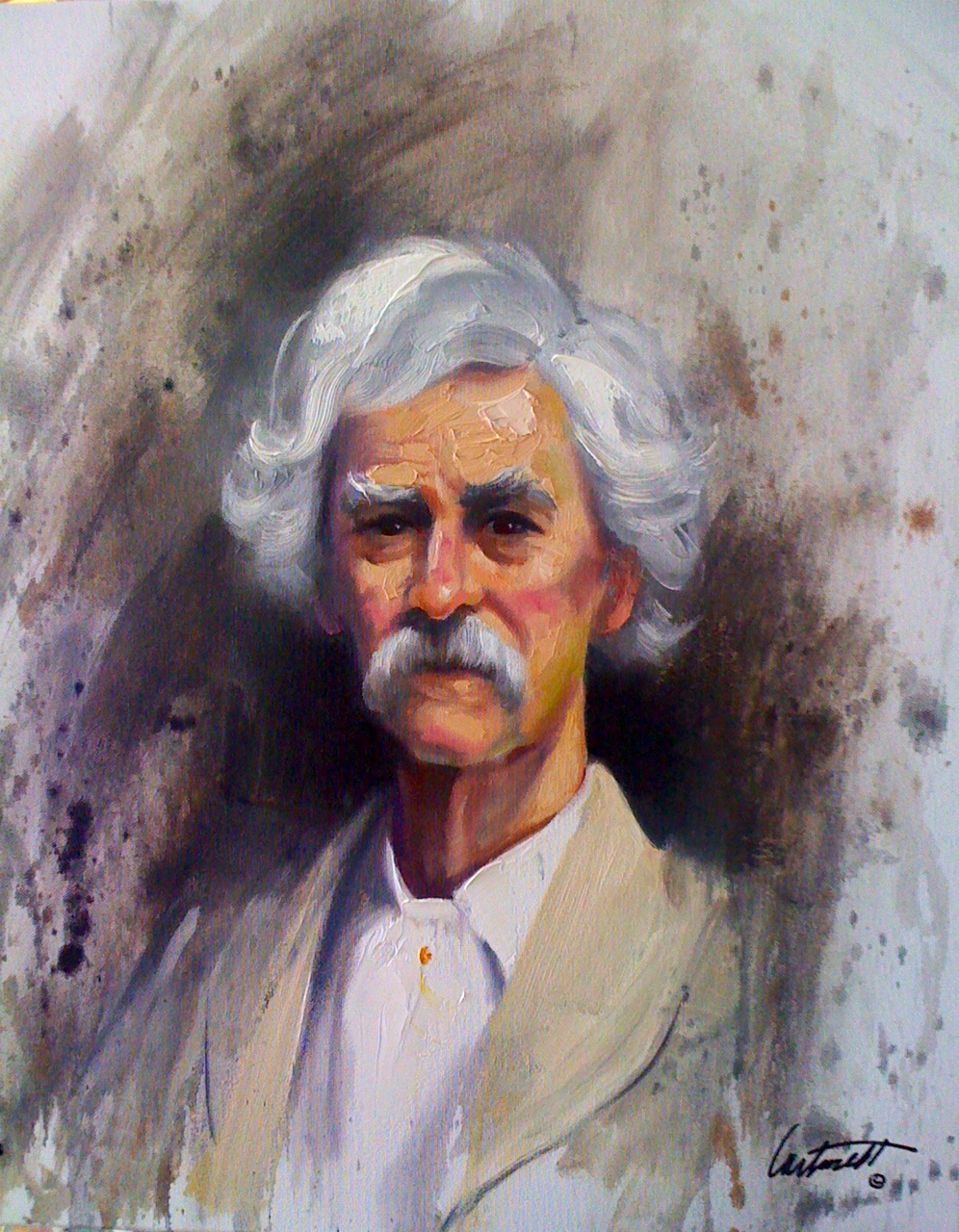 996x1280 Mark Twain Oil Painting On Canvas - Mark Twain Painting
