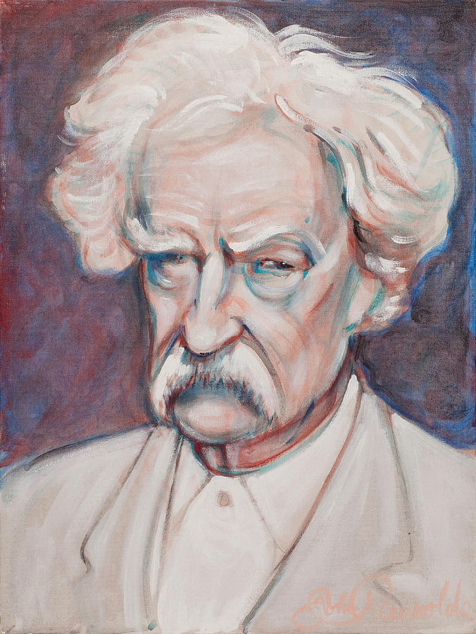676x900 Mark Twain Painting By John Reynolds - Mark Twain Painting