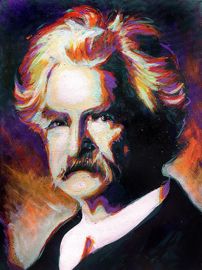 675x900 Mark Twain Painting By Steve Gamba - Mark Twain Painting