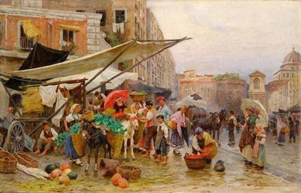 622x398 Amazing Oil Paintings Of Street Markets - Market Painting