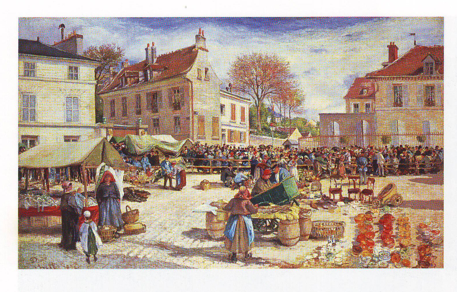 1584x1014 The Marketplace In Front Of The Town Hall - Marketplace Painting