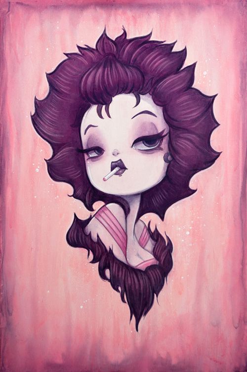 500x753 Anarkitty Original Painting - Marla Singer Painting