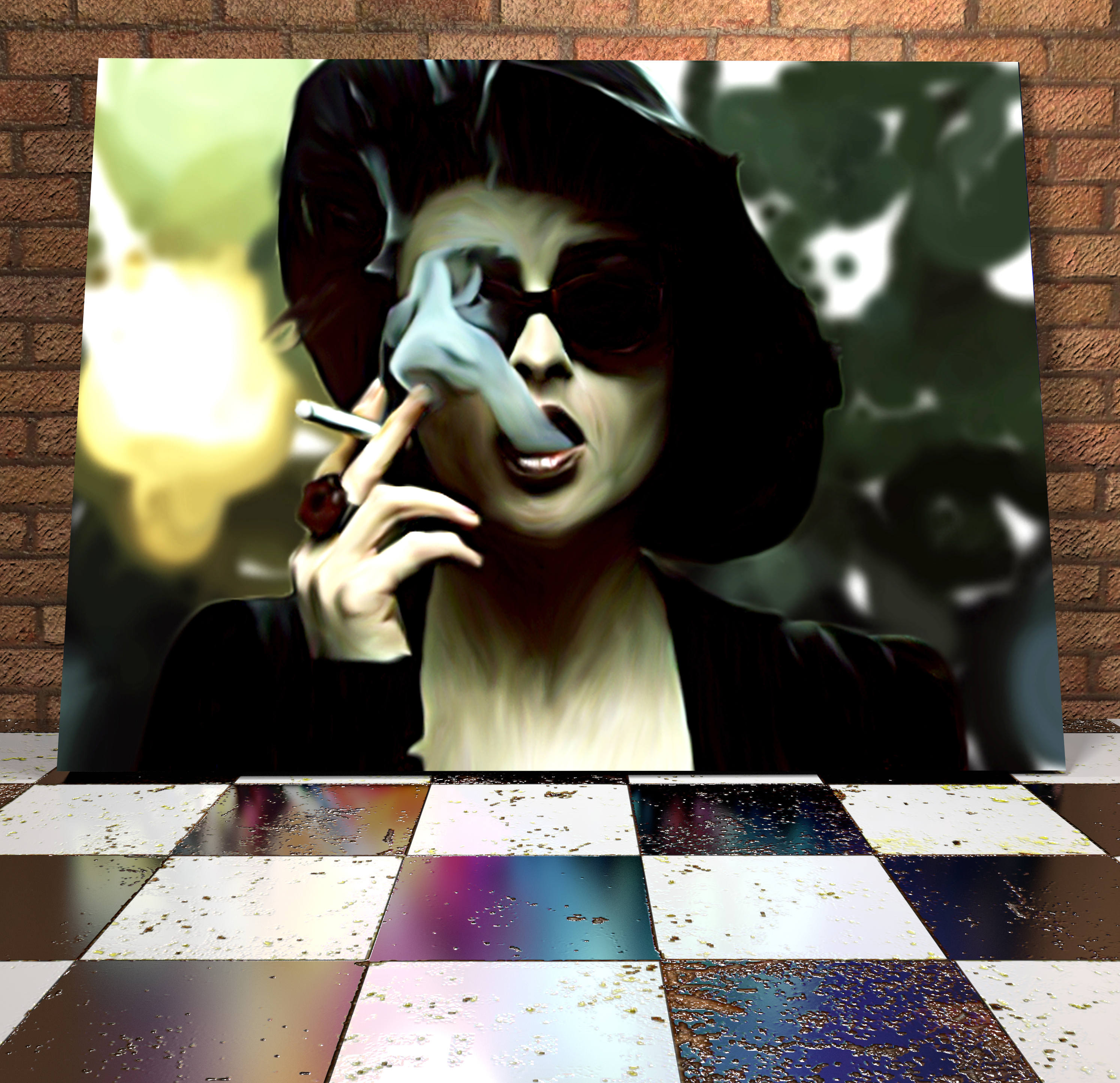 2988x2890 Helena Bonham Carter Marla Singer Fight Club Painting - Marla Singer Painting