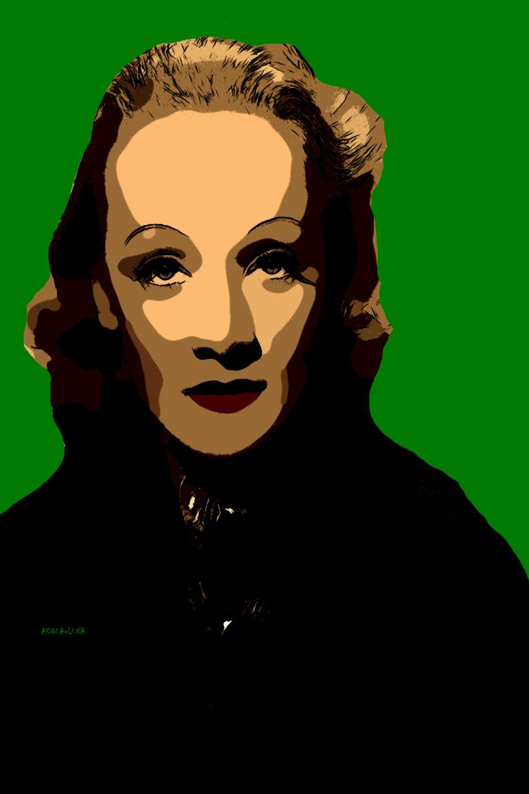 770x1155 Saatchi Art 61 Marlene Dietrich. Painting By Acqua Luna - Marlene Dietrich Painting