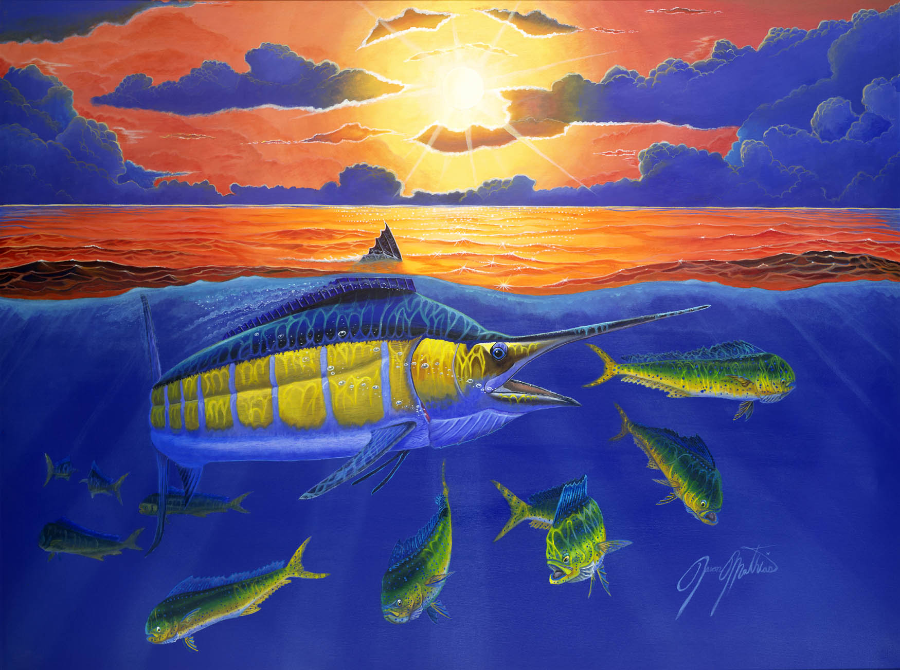 1750x1304 Original) Magical Marlin (Available) - Marlin Painting