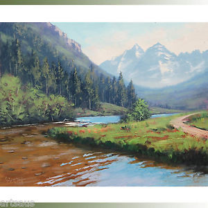 300x300 Maroon Bells Painting Mountain Landscape Impressionism By Listed - Maroon Bells Painting