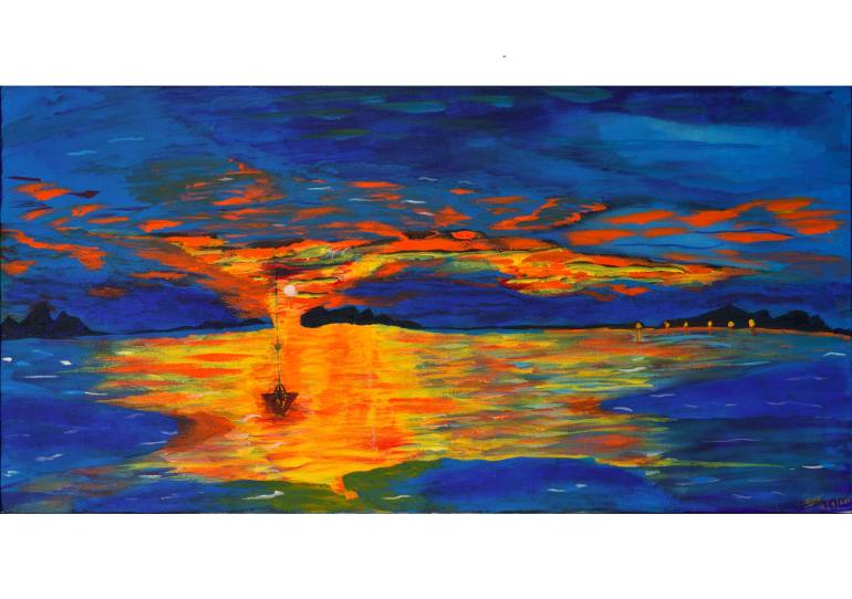 770x542 Saatchi Art Marooned Ship Painting By Tozar Heerjee - Marooned Painting