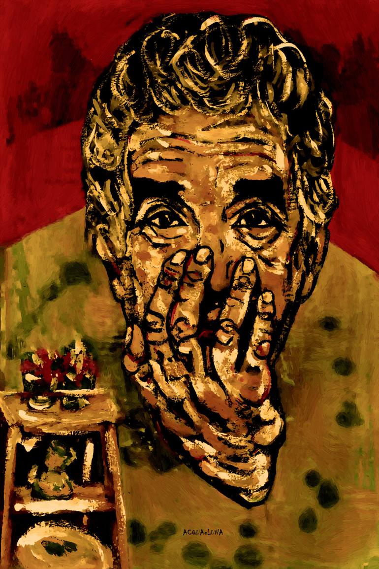 770x1155 Saatchi Art 3 Ocre. Gabriel Garcia Marquez. Painting By - Marquez Painting