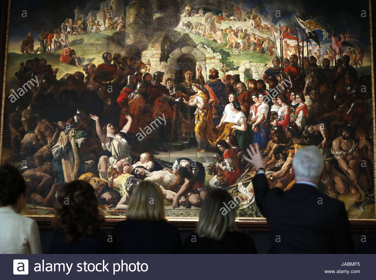 1300x967 People Gather In Front - Marriage Of Strongbow And Aoife Painting