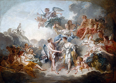 400x287 Marriage Of Cupid And Psyche Boucher Painting Reproduction - Marriage Painting