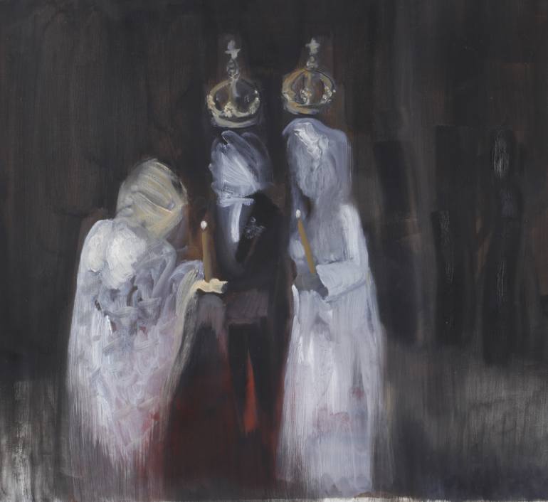 770x706 Saatchi Art Orthodox Marriage Painting By Angela Maasalu - Marriage Painting