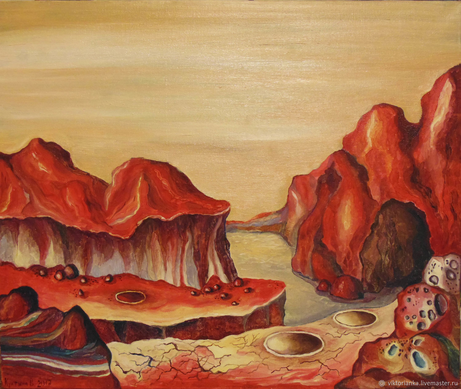 1500x1265 Mars Space Landscape Oil Painting 50h60 Shopline - Mars Painting