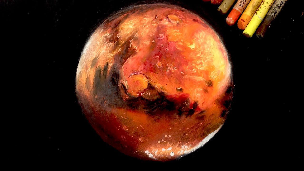 1280x720 Oil Pastel Painting Mars By Polka. - Mars Painting