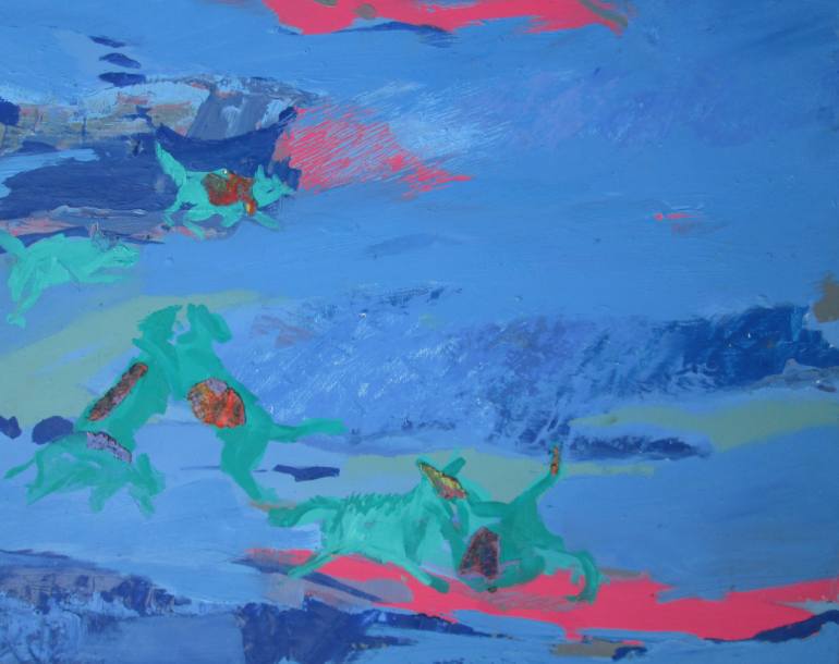 770x610 Saatchi Art Wolves On Mars Painting By Patricia Cunjak - Mars Painting