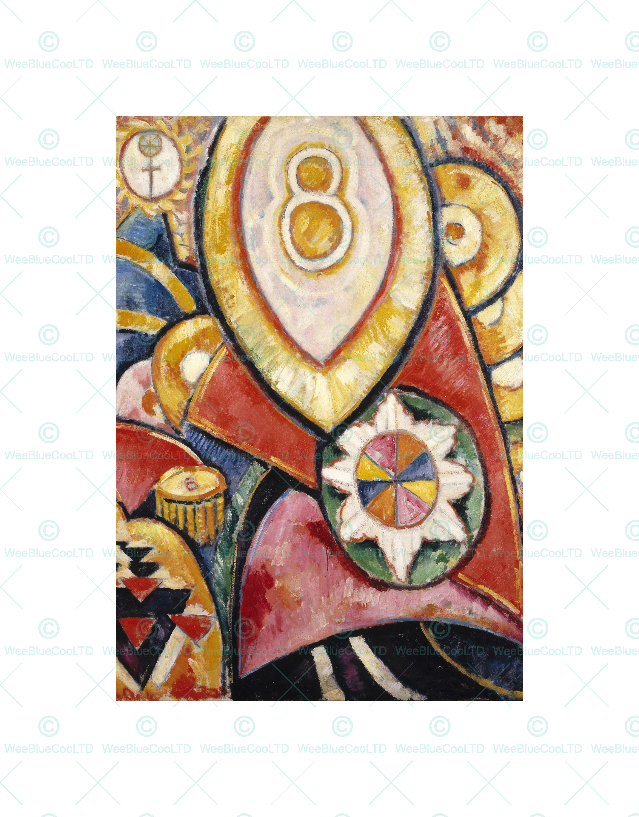 2141x2735 Painting Marsden Hartley Painting Abstract Bright Framed Art Print - Marsden Hartley Painting