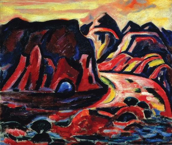 580x488 Valley Road, 1920 - Marsden Hartley Painting