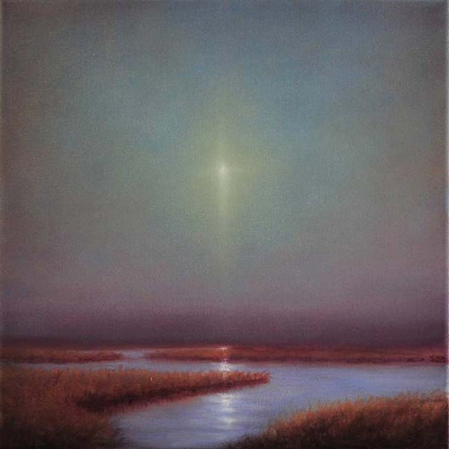 650x650 Moonlight Marsh Painting - Marsh Painting
