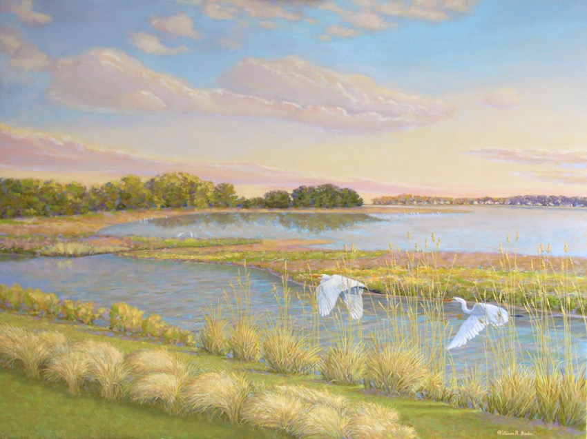 850x637 Tall Grasses On The Salt Marsh The Paintings Of William R. Beebe - Marsh Painting