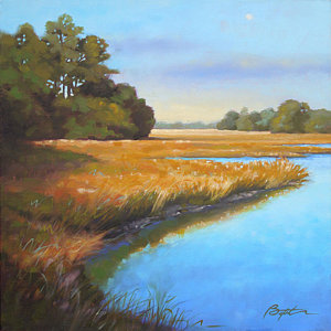 300x300 Edisto Moon Painting By Todd Baxter - Marsh Painting