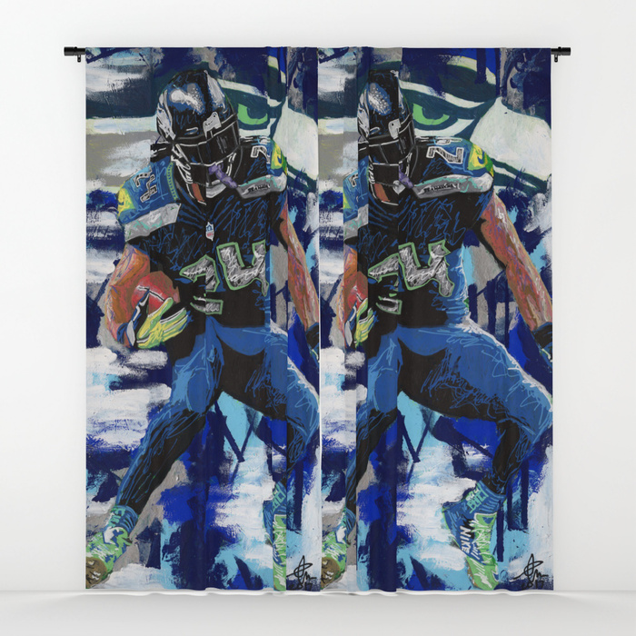 700x700 Marshawn Lynch Painting Prints Window Curtains By Satorukonart - Marshawn Lynch Painting