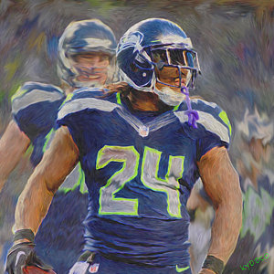 300x300 Marshawn Lynch Paintings Fine Art America - Marshawn Lynch Painting