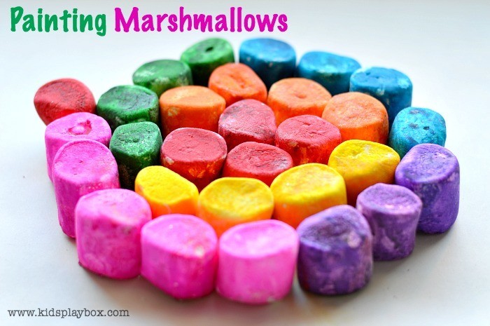 700x465 Art Activities For Kids Painting Marshmallows Fun Littles - Marshmallow Painting