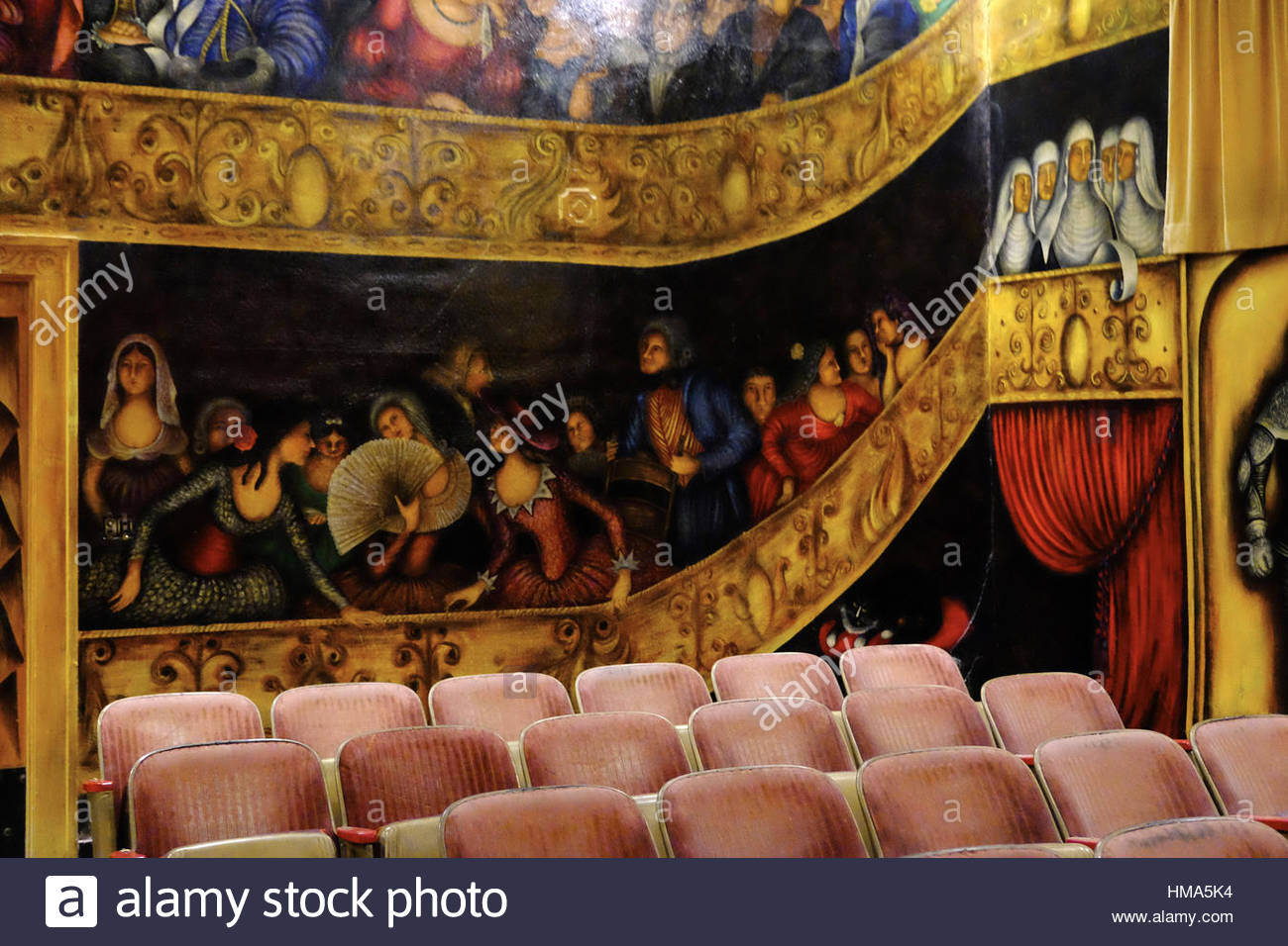 1300x956 The Interior Of The Amargosa Opera House In Death Valley Junction - Marta Becket Painting