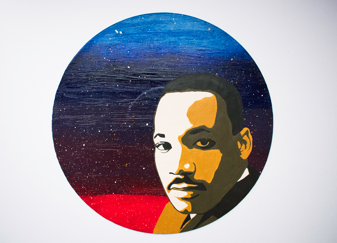 1080x779 Record Paintings Fine Art Darian Ehya Designs - Martin Luther King Painting