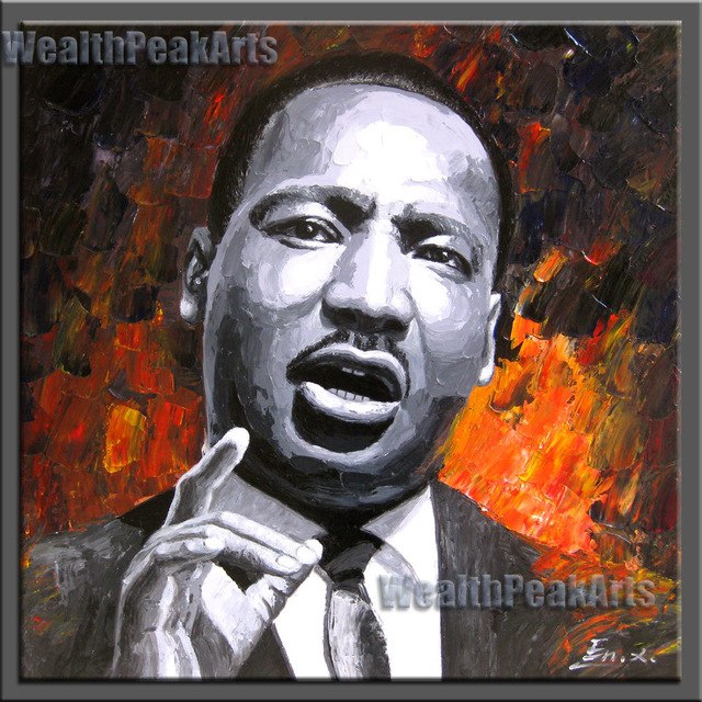 640x640 Original Painting,dr.martin Luther King Painting,impasto Oil - Martin Luther King Painting