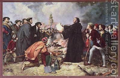 400x261 Martin Luther 1483 1546 Burning The Papal Bull Karl Friedrich - Martin Luther Painting