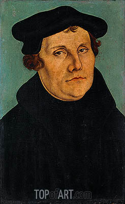 246x400 Portrait Of Martin Luther Lucas Cranach Painting Reproduction - Martin Luther Painting