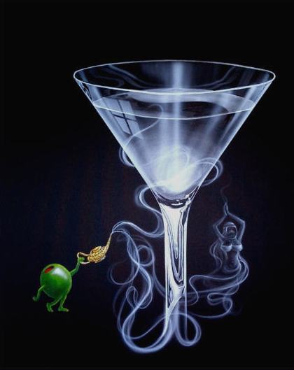 420x529 Martini Genie By Michael Godard, Limited Edition - Martini Painting