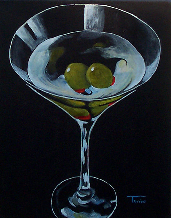 583x742 Two Olive Martini Painting By Torrie Smiley - Martini Painting