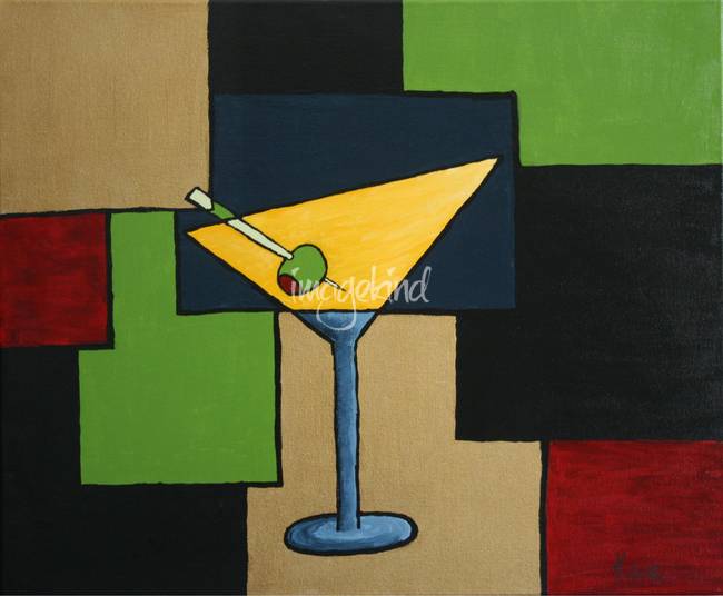 650x536 Martini Glass By Kara Rogers - Martini Painting