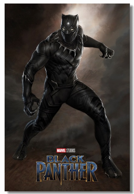 442x640 Custom Canvas Wall Paintings Marvel Black Panther Poster Black - Marvel Black Panther Painting