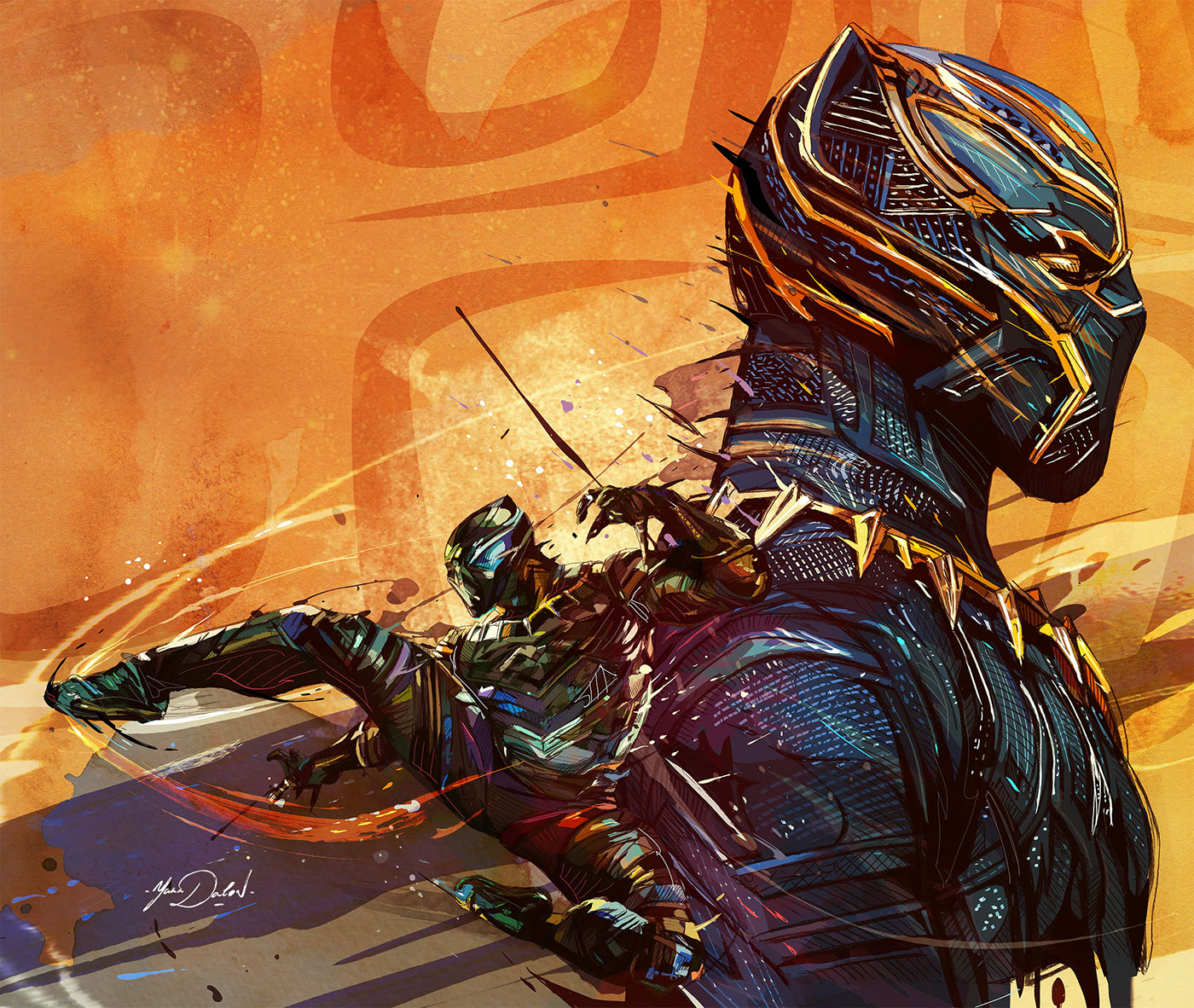 1400x1182 Marvel Black Panther On Behance - Marvel Black Panther Painting