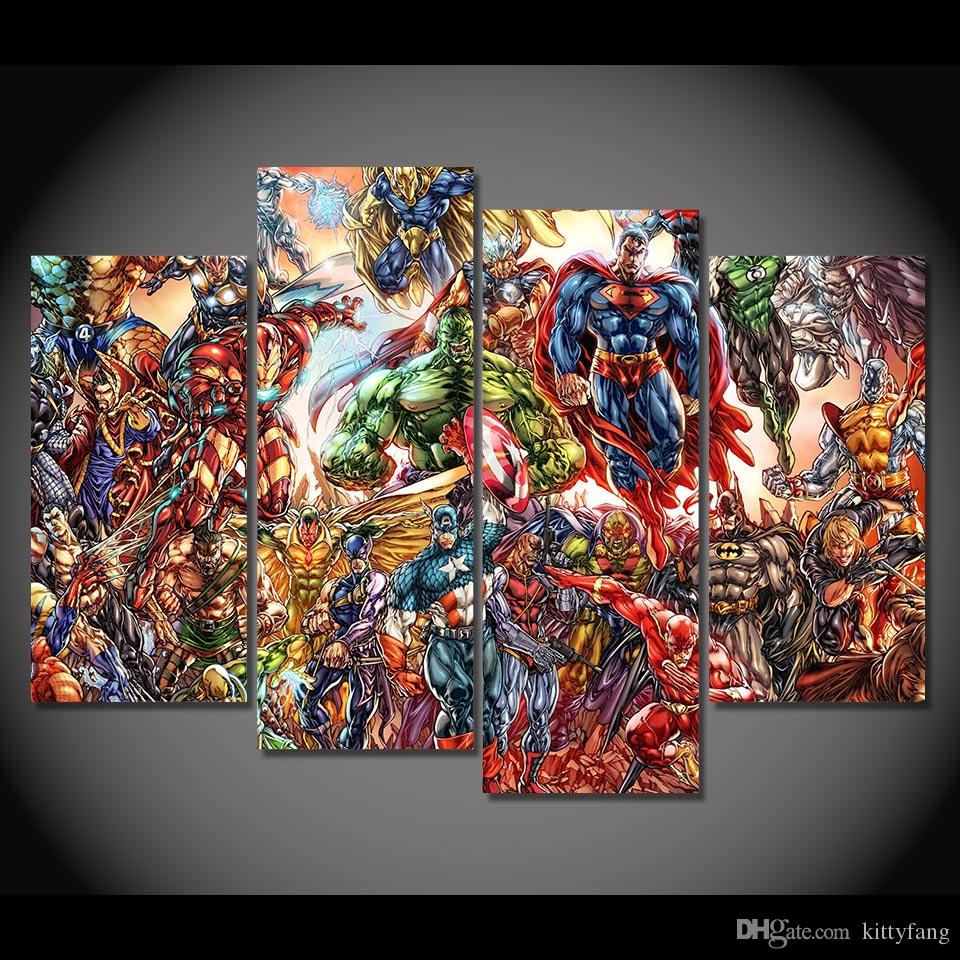 960x960 Online Cheap Framed Hd Printed Marvel Comics Superman Hulk Picture - Marvel Comics Painting