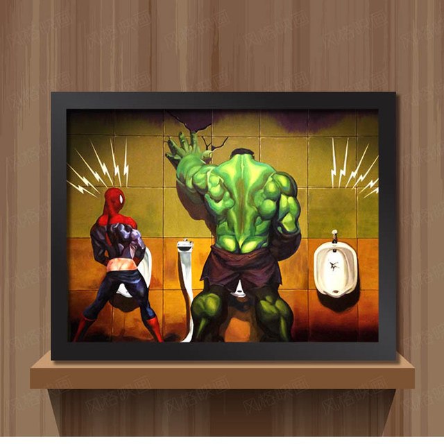 640x640 Online Shop Toilet Hulk Thor Joker Spider Man Wolverine Marvel - Marvel Heroes Painting