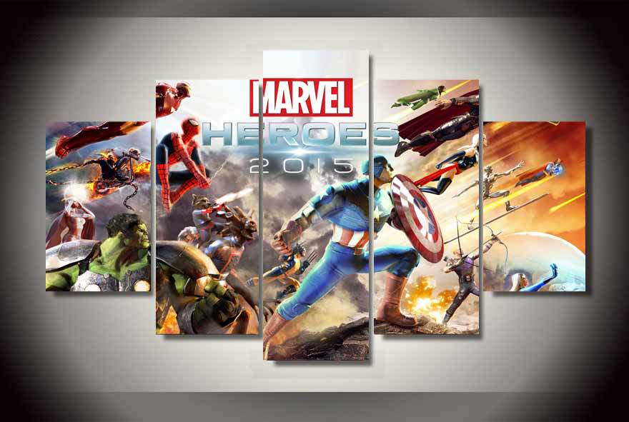880x591 Wall Pictures For Living Room 2017 Hot Sale Marvel Heroes Modern - Marvel Heroes Painting