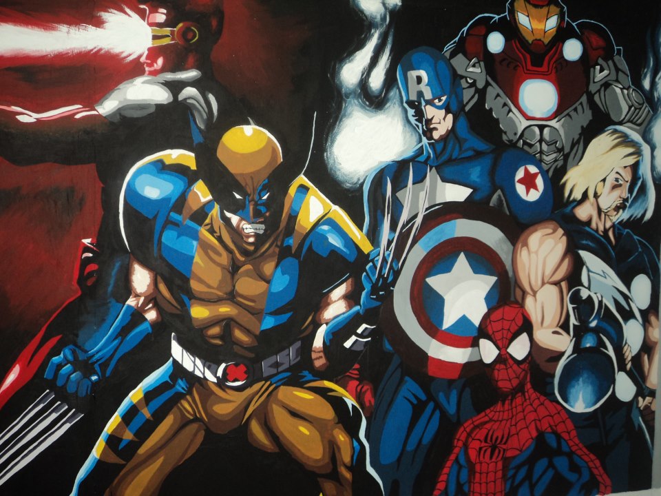 Marvel Heroes Painting At PaintingValley.com | Explore Collection Of ...