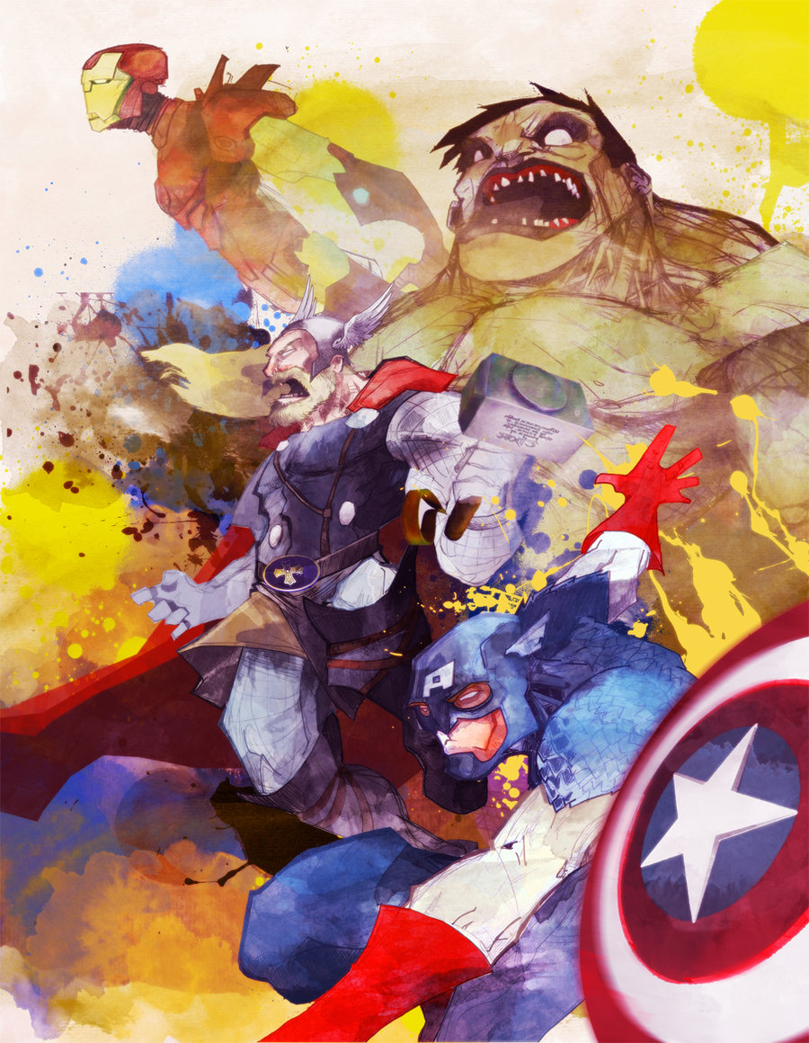 900x1160 Awesomely Unique Marvel Character Paintings By Dennis Meheere - Marvel Heroes Painting