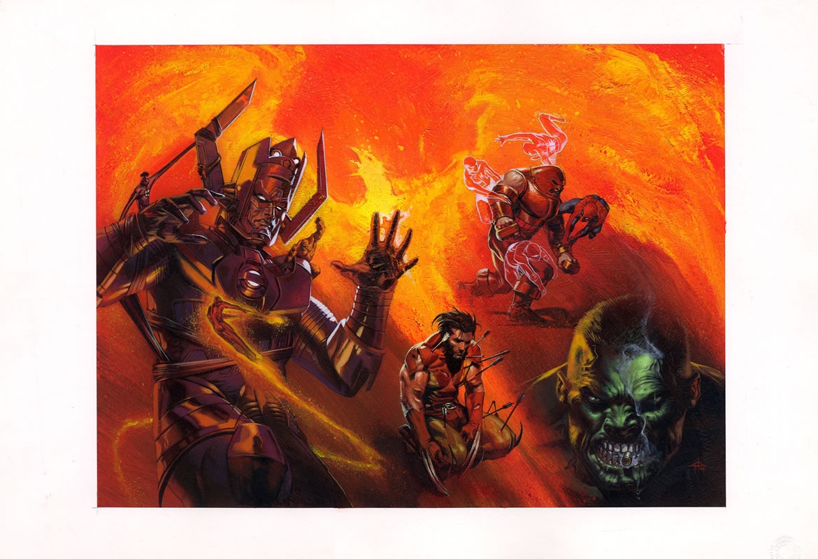1170x800 Gabriele Dell'Otto Original Art - Marvel Heroes Painting
