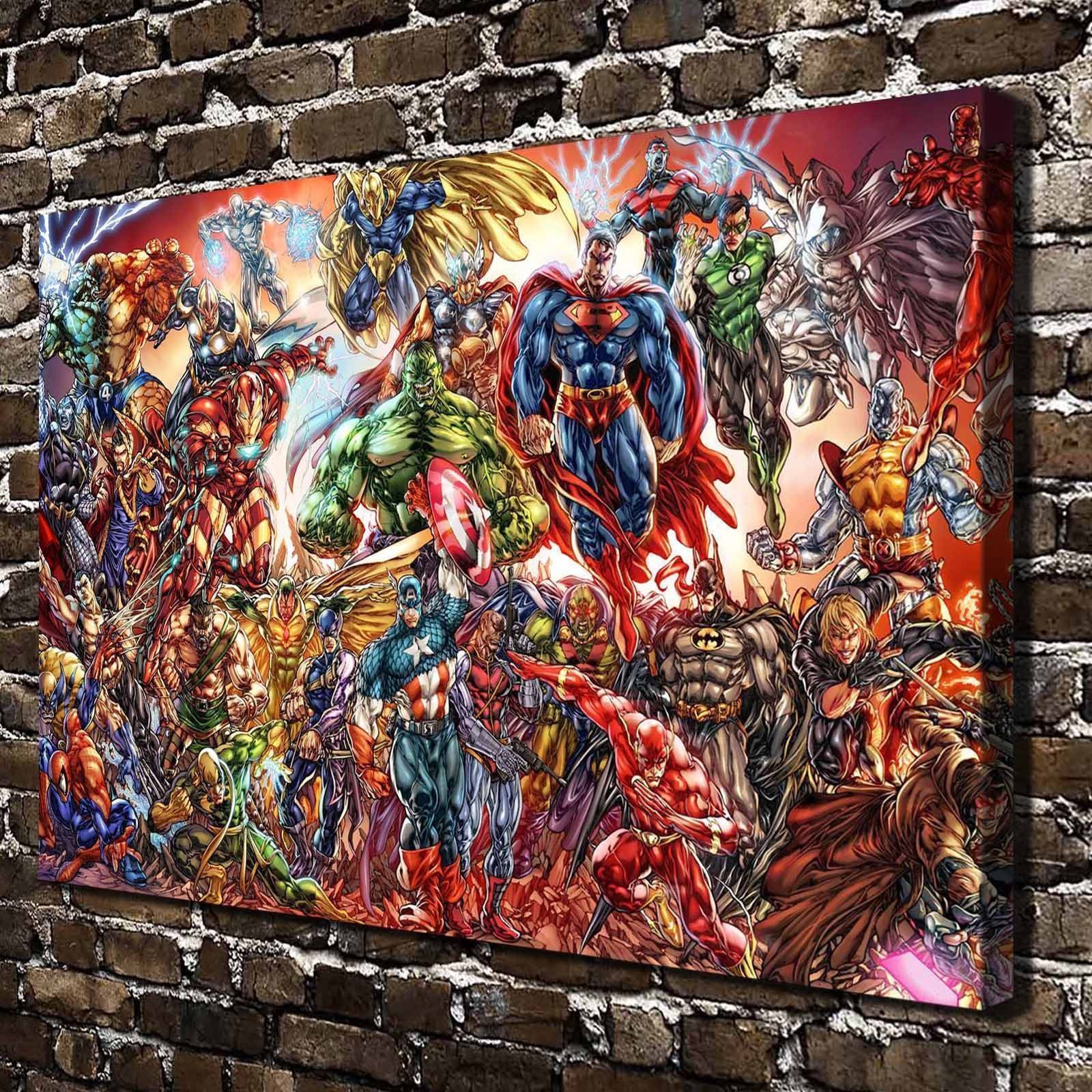 1600x1600 Hd Print Portrait Oil Painting Wall Decor Canvas,dc And Marvel - Marvel Oil Painting