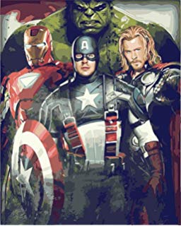256x320 Marvel The Avengers Paint By Number Daniel Wallace - Marvel Oil Painting