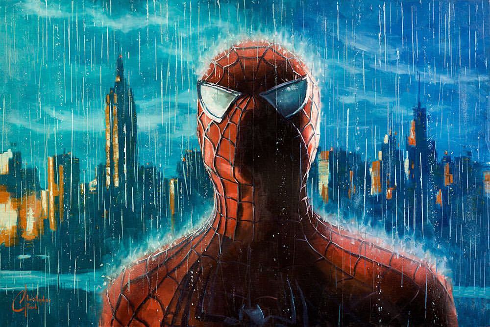 1000x667 Original Paintings Art For Sale, Christopher Clark New Marvel - Marvel Oil Painting