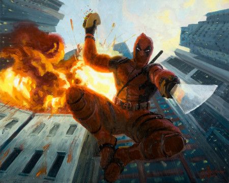 450x360 Christopherclarkart Marvel Deadpool Taco Favorite Things - Marvel Oil Painting