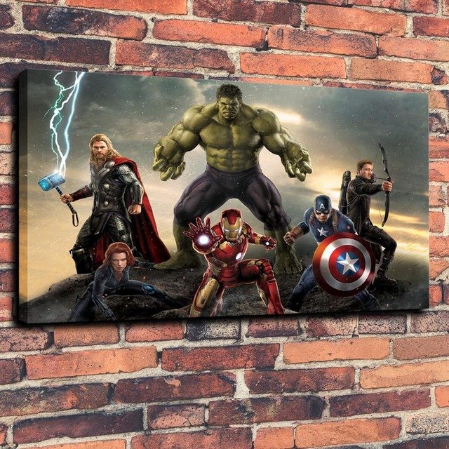 640x640 Avengers 1015 Marvel Team Ultron Movies Hd Wallpaper Print Oil - Marvel Oil Painting