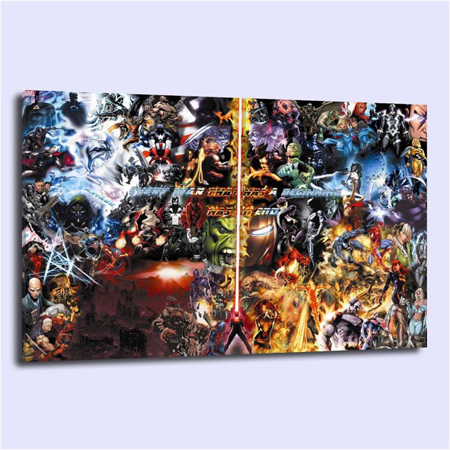 890x890 2018 Childrens Marvel Vs Dc Legends Characters,home Decor Hd - Marvel Painting