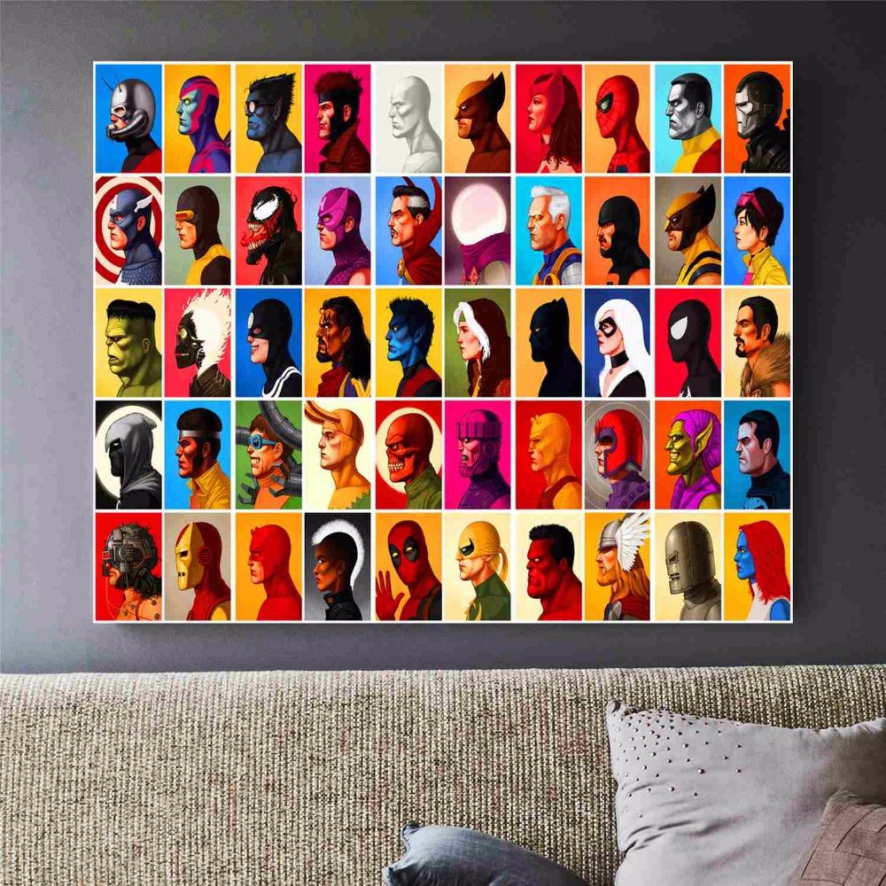 1000x1000 2018 Marvel Poster Printed Canvas Print Painting Marvel - Marvel Painting